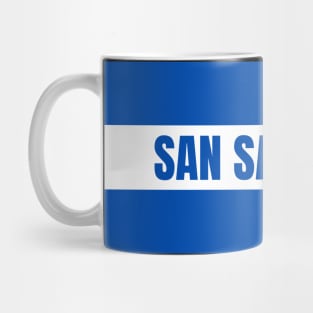 San Salvador City in El Salvador Flag Colors Mug